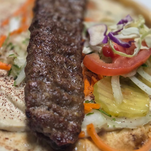 Beef Koubideh Kabob Wrap.